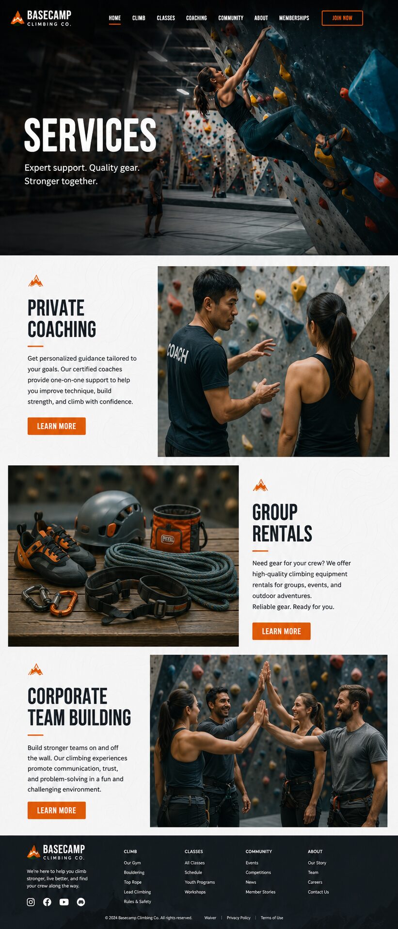 Services design mockup